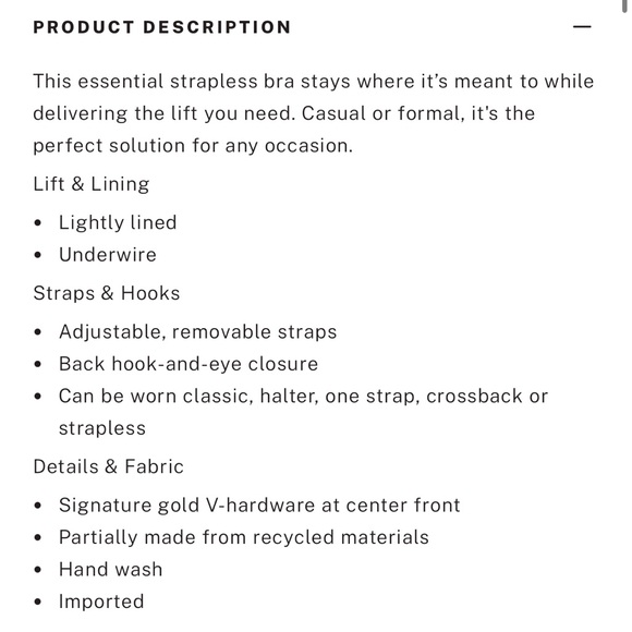 New VS Bare Illusions Lightly Lined Smooth Uplift Strapless Multi Way Bra - Picture 5 of 7